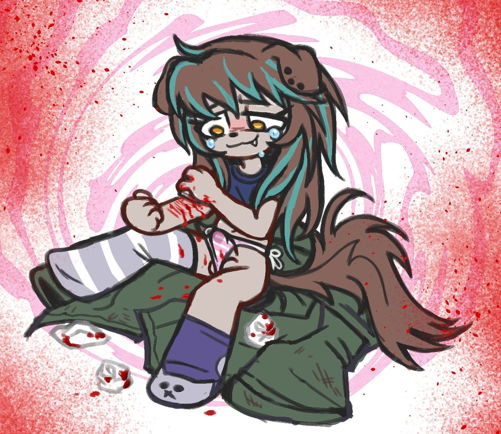 [cutting]
trailer trash girl getting some enjoyment the way she knows how, a commission