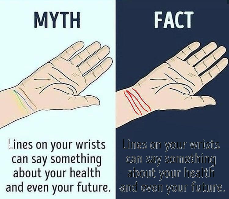 MYTH
FACT

Lines on your wrists
can say something
about your health
and even your future.