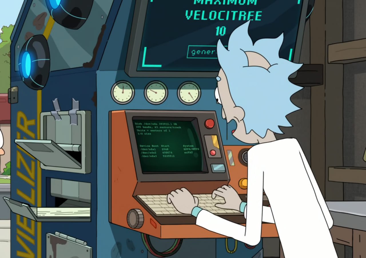 Rick spotted running Linux on NTFS