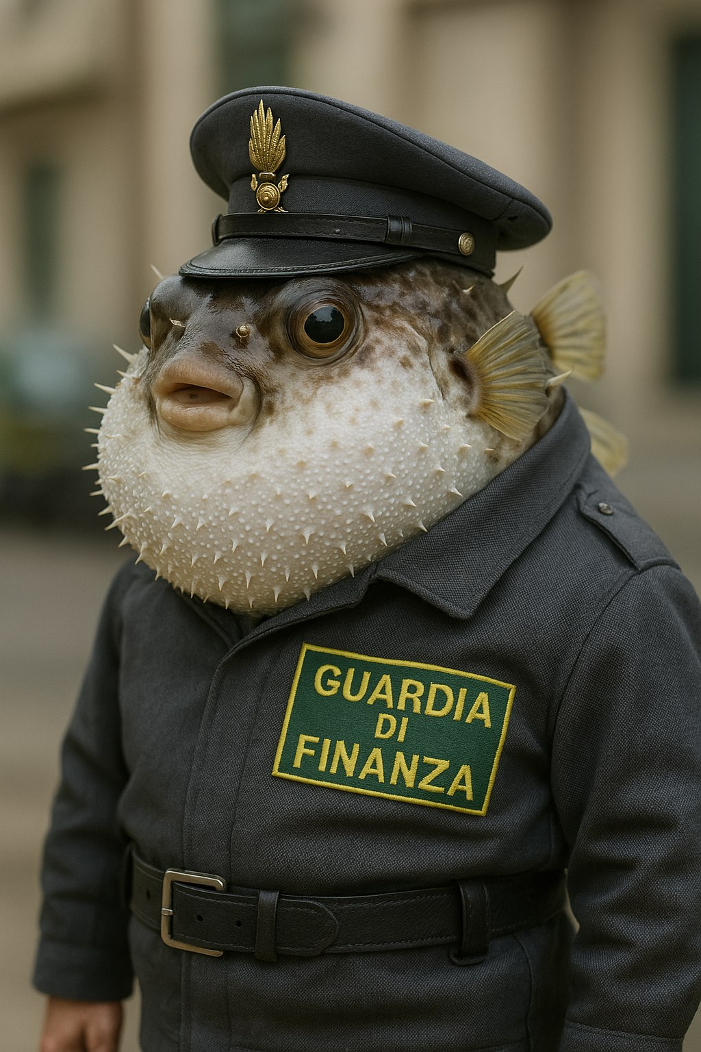 Hex, [17/07/2025 15:50]
/copilot Genera un'immagine fotorealistica di un pesce palla membro del corpo della Guardia di Finanza, in servizio

Microsoft Copilot, [17/07/2025 15:50]
Ecco in arrivo il nostro coraggioso pesce palla in uniforme, pronto a vigilare nelle acque territoriali con occhio attento e pinne ben salde! 🐡💼

Hex, [17/07/2025 15:52]
Minchia che mento