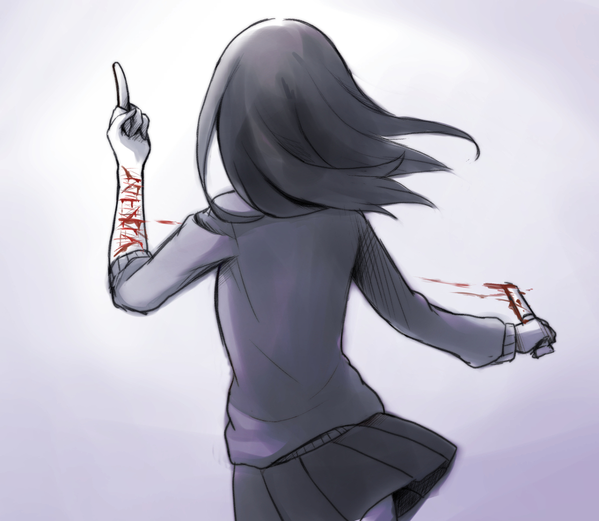 この作品 「ｆ…ｋ」 は 「鬱」「病み」 等のタグがつけられた「ゆでじる」さんのイラストです。