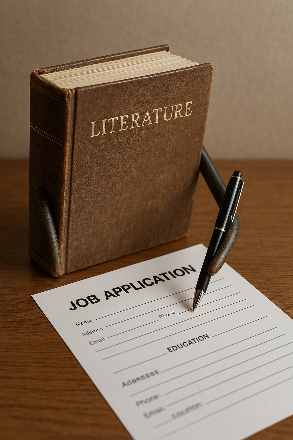 🅽, [20/07/2025 20:52]
/copilot genera 1 immagine fotorealistica di un libro di letteratura che deve compilare 1 job application

Microsoft Copilot, [20/07/2025 20:52]
Ecco un’immagine in arrivo di un libro di letteratura alle prese con la sua domanda di lavoro 📄📚. Speriamo abbia una bella penna e una forte motivazione letteraria!

🅽, [20/07/2025 20:53]
UMAMM

Hex, [20/07/2025 20:53]
Persino un libro di letteratura

🅽, [20/07/2025 20:53]
e nn palla💔