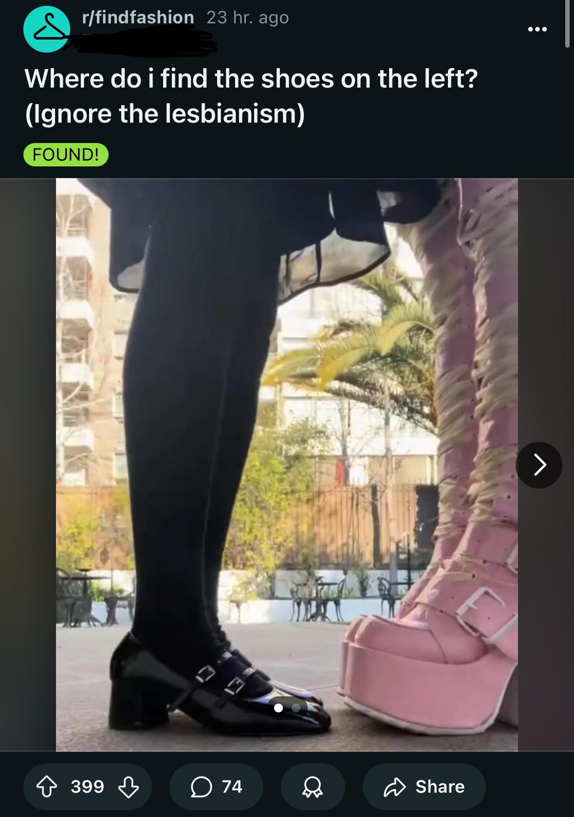 Where do i find the shoes on the left?
(Ignore the lesbianism)
FOUND!