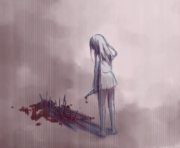 この作品 「自分に罰を」 は 「鬱」「病み」 等のタグがつけられた「ゆでじる」さんのイラストです。