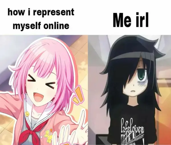 how i represent .
myself online Me irl