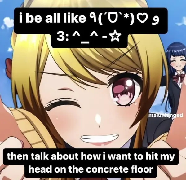 s ‘ibe all like 4(‘O° 09
of 37 no a

WS

then talk about how i want to hit my
) head on the concrete floor }Y

,~